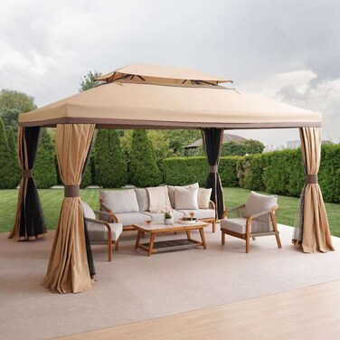 Pan Home Romana Aluminium Gazebo 3x4 M - Biege