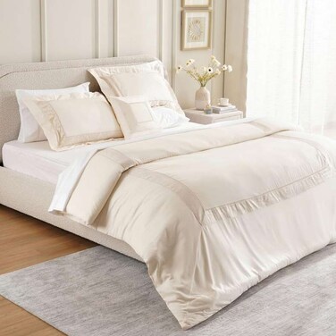 Pan Home Hotel Nouveau Nora Velvet 4-Piece King Comforter Set 240x260cm - Cream