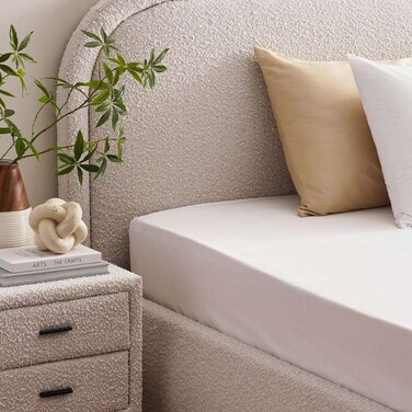 ملاءة سرير بان هوم ريفلكشن هوم 230 خيطًا من قماش البيركال مقاس كوين 160×200+33 سم - أبيض