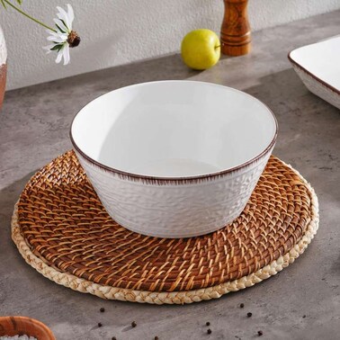 وعاء تقديم بان هوم زارياب قطر 20×9 سم - أبيض