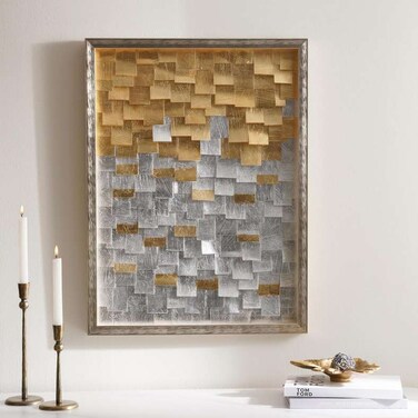 صندوق ظلال الفسيفساء من بان هوم دويل، 60×4×80 سم - ذهبي