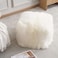 Pan Home Orra Mongolian Fur Pouf 45x45x40cm - Ivory