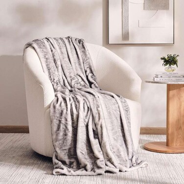 بطانية بان هوم فينتو فائقة النعومة من الفرو 150×200 سم - فضي