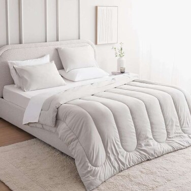 طقم لحاف كينج من بان هوم روم إسينشالز أوربان، 3 قطع، 220×240 سم - بيج