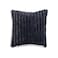 وسادة مبطنة بفرو بيجاسو مخططة من بان هوم، مقاس 43×43 سم - أزرق داكن