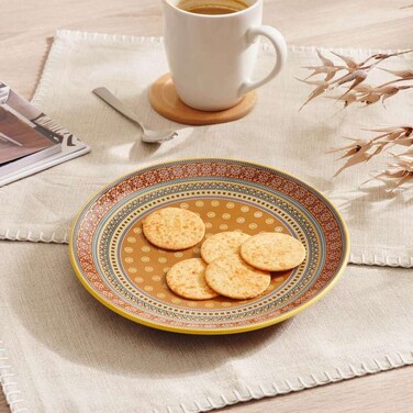 طبق جانبي من الفخار من بان هوم إثنيسيتي، قطر 21 سم - بني