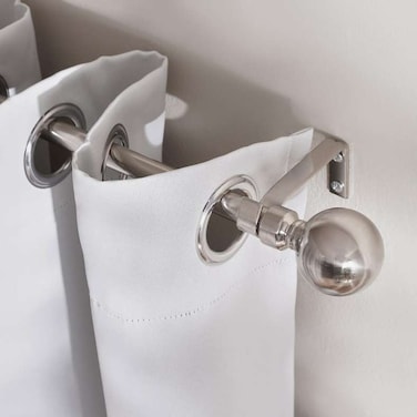 قضيب ستارة فردي من بان هوم أليستر، قابل للتمديد، 160×300 سم، فضي