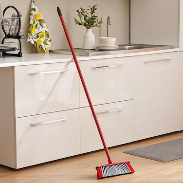 Pan Home Vileda 3 Action Broom With Handle 30x12x130cm - Red
