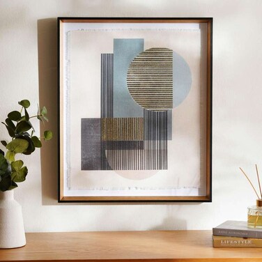 لوحة جدارية تجريدية بإطار زجاجي من بان هوم ألبرتا، 50×4×60 سم - أزرق