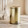 سلة مهملات معدنية بدواسة إغلاق ناعمة من بان هوم، مقاس 31.5×25.8×39×12 لتر، لون ذهبي