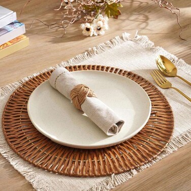 طبق عشاء بان هوم كازافينا من الفخار بقطر 26.7 سم - كريمي