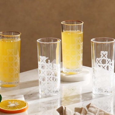 طقم أكواب زجاجية من بان هوم هيسبيريا، 4 قطع، سعة 210 مل - شفاف