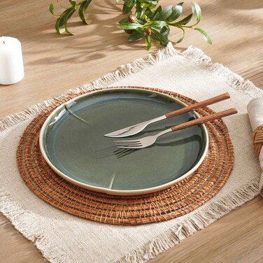 طبق عشاء بان هوم كازافينا من الفخار بقطر 26.7 سم - أخضر غامق