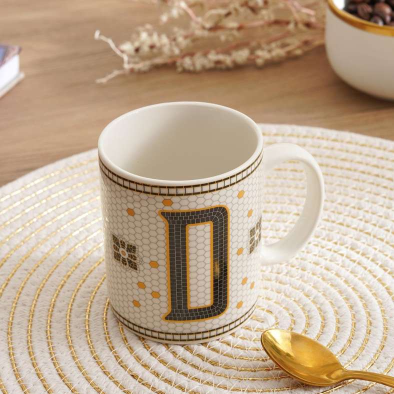 Buy Pan Home Alphabet D Mug 300ml - White Online | Carrefour UAE