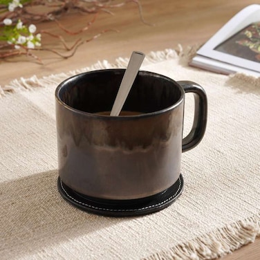 كوب بان هوم جوفين من الخزف الحجري المغطى بطبقة من التزجيج التفاعلي، 570 مل - أزرق معدني