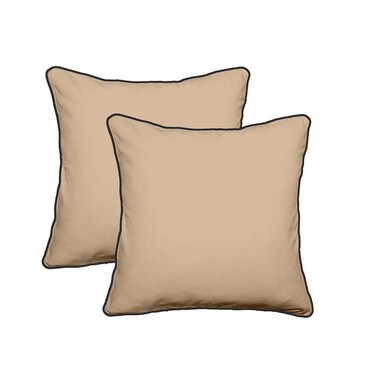 غطاء وسادة إيكوويل من بان هوم، قطعتين، مقاس 45×45 سم - بيج