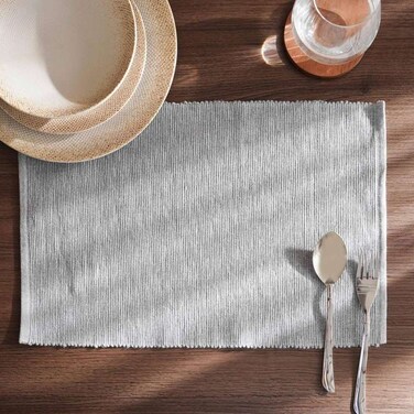 مفرش طاولة بان هوم إيكوويل ريب 30×45 سم - أبيض ميلانج