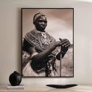 لوحة جدارية مرخصة من ديفيد سول، صورة شخصية للمنزل، مقاس 93×5×123 سم - رمادي