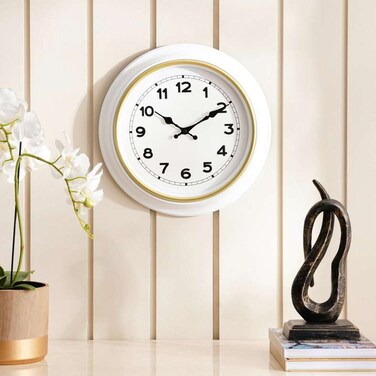 ساعة حائط سيلفي من بان هوم قطر 40 سم - ذهب أبيض