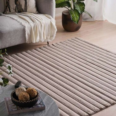 Pan Home Jumbo Fur Rib Rug 200x300cm - Beige