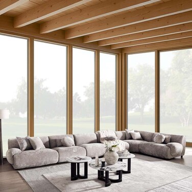 Pan Home Mento Corner Sofa Set - Beige