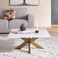 Pan Home Faroe Coffee Table Marble - White &amp; Antique Brass