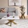 Pan Home Faroe Coffee Table Marble - White &amp; Antique Brass