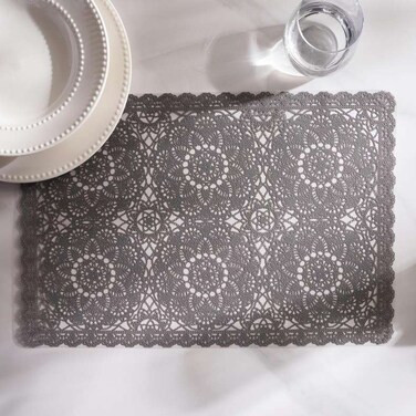 مفرش طاولة كريستي من مادة PVC من بان هوم، مقاس 30×45 سم - رمادي