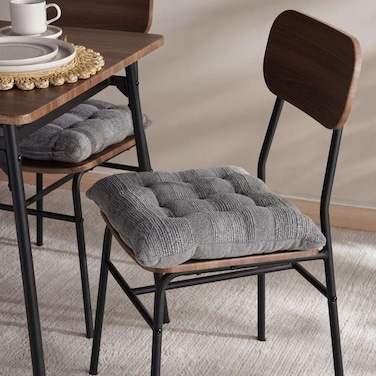 طقم وسائد كرسي بان هوم تريد المزخرفة من قطعتين، 40×40 سم - رمادي