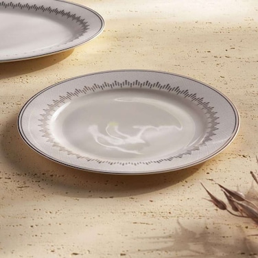 طبق عشاء بان هوم ألينا الجديد من الخزف العظمي بقطر 26.6 سم - أبيض