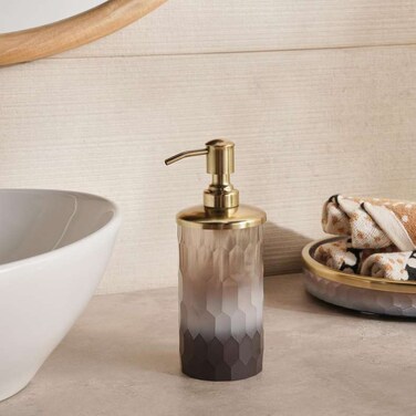 Pan Home Sterling Ombre Glass Soap Dispenser 8X8X20cm - Clear/Black