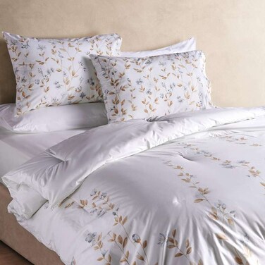 طقم لحاف كوين من بان هوم ريفلكشن هوم وول فلاور، مكون من 3 قطع، 200×240 سم - أبيض/أزرق