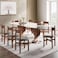 Pan Home Tereza 8 Seater Dining Table Clear Glass - Walnut