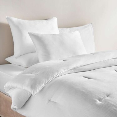 طقم لحاف كامل من 3 قطع من بان هوم ريب جاكار، مقاس 160×240 سم - أبيض