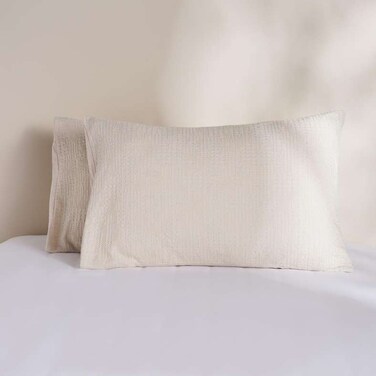 Pan Home Avenue Cotton Waffle 2-Piece Pillow Cover Set 50x75cm - Cream