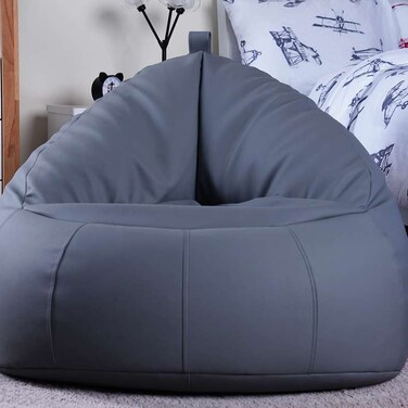 كرسي بين باج من الجلد الصناعي الفاخر من بان هوم، 78×81×74 سم - رمادي