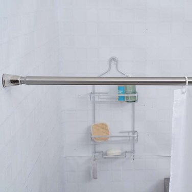 Pan Home Mosby Extendable Shower Curtain Rod 130 - 240cm - Nickel