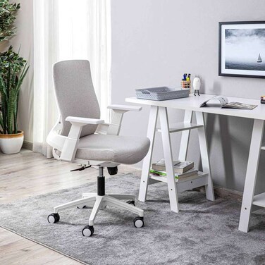 كرسي مكتب منخفض الظهر من بان هوم فوغ - قماش - رمادي فاتح