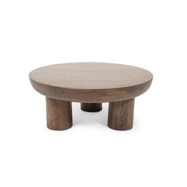 طاولة قهوة بان هوم مانسيل من الخشب الصلب - بني