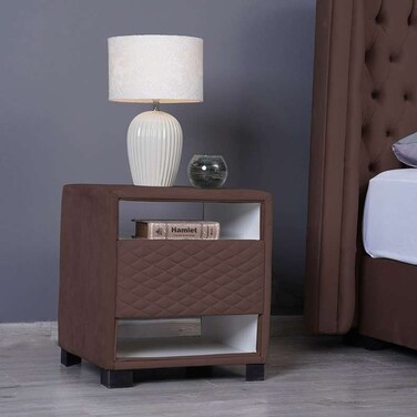 Pan Home Emirates Space Night Stand - Velvet/Brown