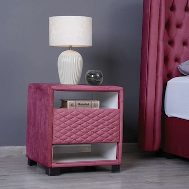 طاولة جانبية من بان هوم إميريتس سبيس - مخملية/وردية