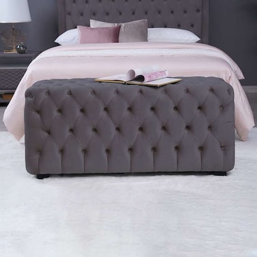 Pan Home Emirates Gama Bench - Velvet/Grey