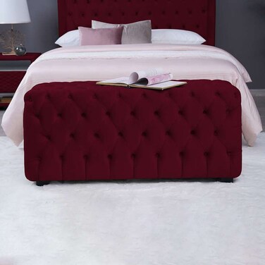 Pan Home Emirates Gama Bench - Velvet/Maroon