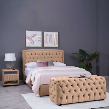 Pan Home Emirates Gama Bench - Velvet/Gold