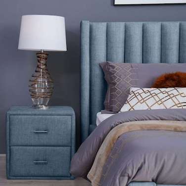 Pan Home Emirates Double Drawer Night Stand - Chanel/Teal