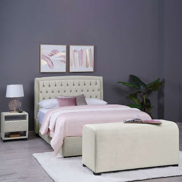 Pan Home Emirates Alpha Bench - Velvet/White