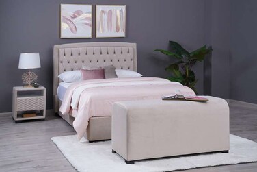 Pan Home Emirates Alpha Bench - Velvet/Beige