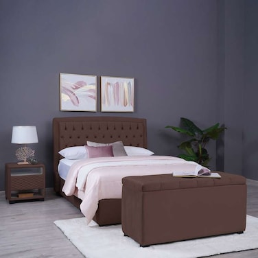 Pan Home Emirates Gigastorage Bench - Velvet/Brown