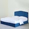 Pan Home Anna King Bed Velvet Blue 180X200cm