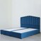 Pan Home Anna King Bed Velvet Blue 180X200cm